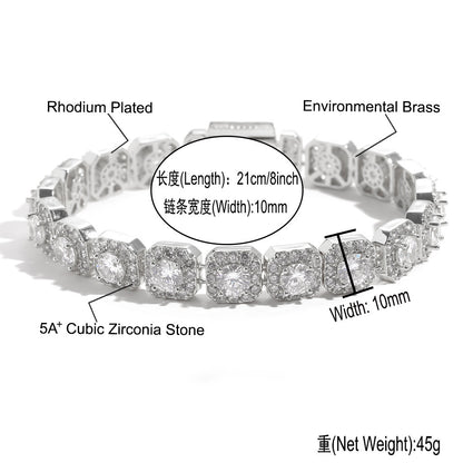 Hip Hop Iced Link Cubic Zirconia Bracelet for Men