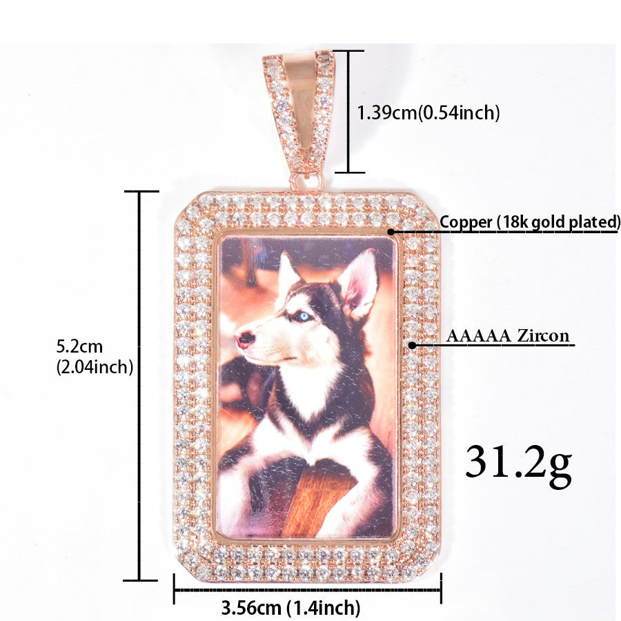 Iced Out Photo Pendant Necklace