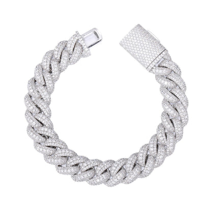 Cubic Zirconia Cuban Link Bracelet, Iced Hip Hop Bracelet for Men and Women