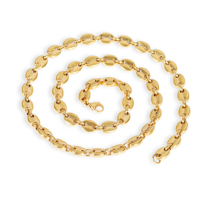 6-11 mm Coffee Bean Mariner Stainless steel Necklace or Bracelet - CHA028