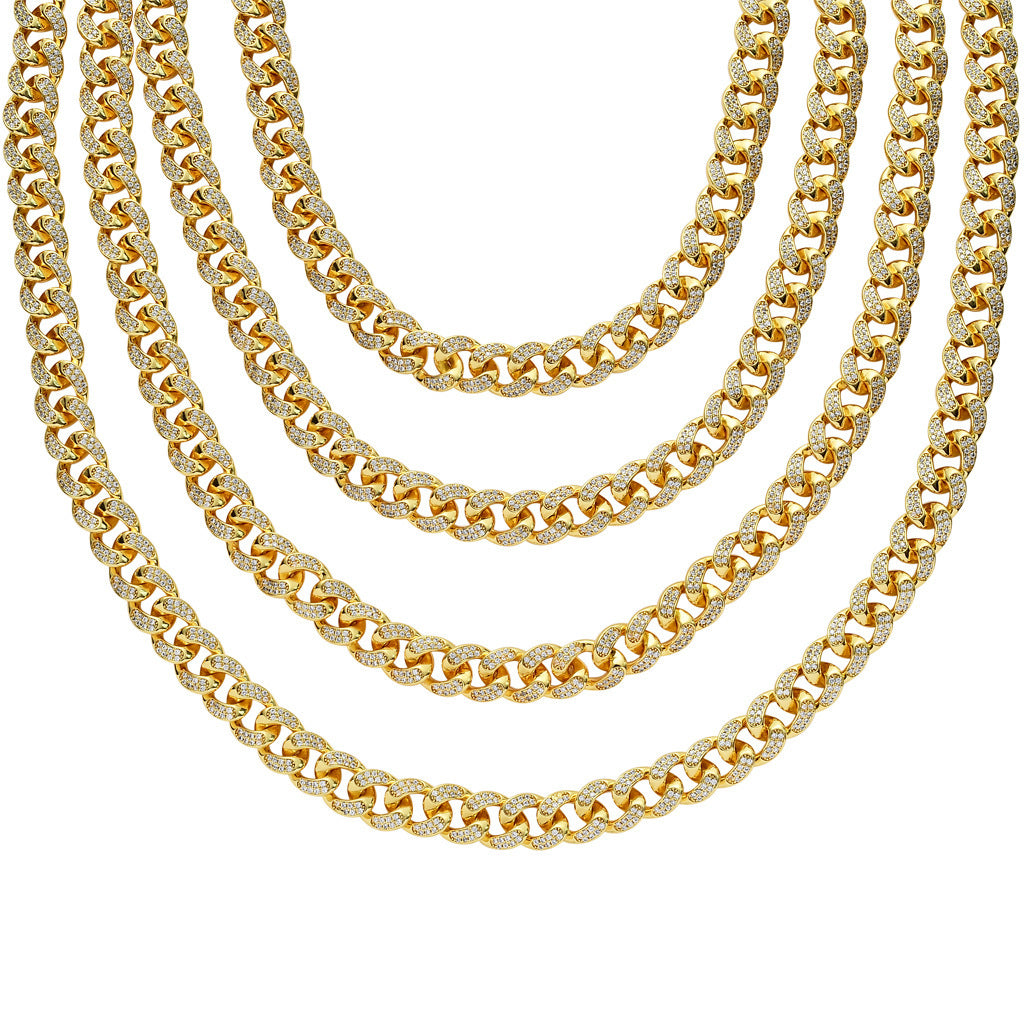 Hip Hop Cuban Link Cubic Zirconia Necklace for Men