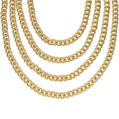 Hip Hop Cuban Link Cubic Zirconia Necklace for Men