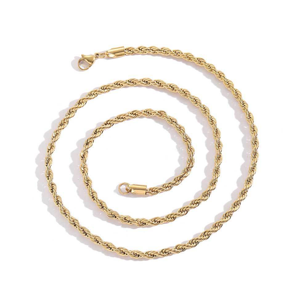 4-10 mm Polished Rope Chain Hip Hop Necklace or Bracelet with Stainless steel Base - CHA094 product image