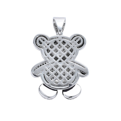 Hip Hop Bear Cat Cubic Zirconia Pendant Necklace for Men and Women