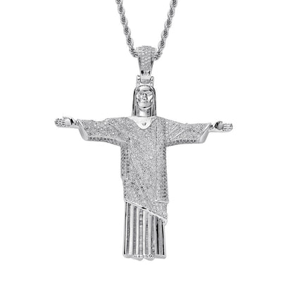 Hip Hop Vintage Cross Copper Pendant Necklace for Men and Women