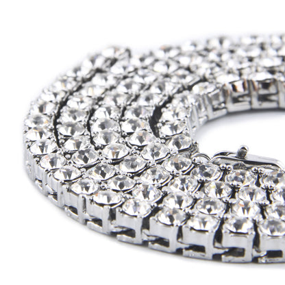 Iced Out Cuban Link Chain Necklace for Men & Women - Gold, Silver, Black & Rose Gold Statement Crystal Chain