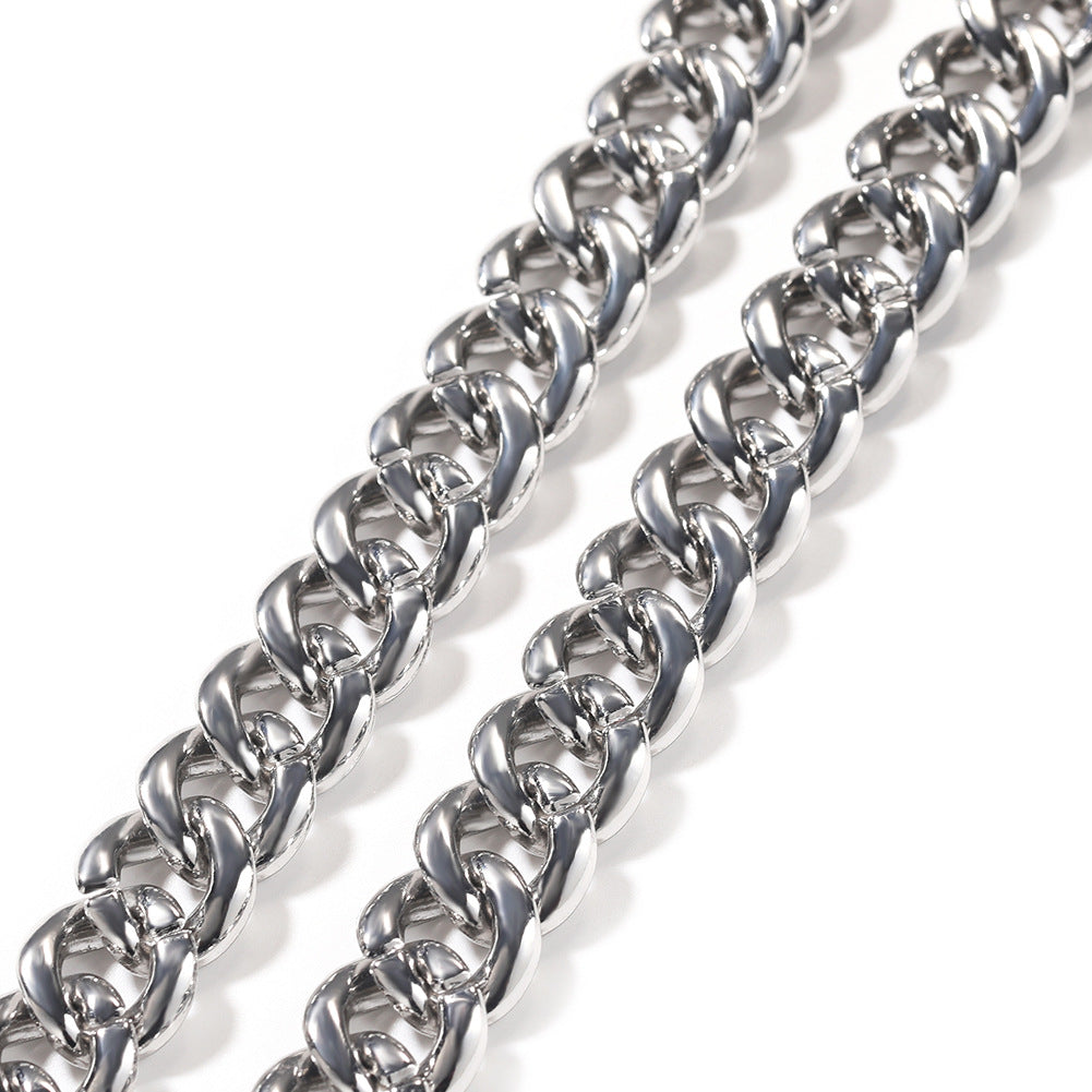 Iced Out Cuban Link Chain Necklace for Women & Men - Gold or Silver Plated Statement Pendant Necklace