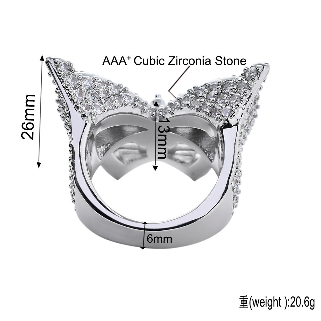 Hip Hop Light Luxury Four Leaf Clover Cubic Zirconia Bracelet for Men and Women