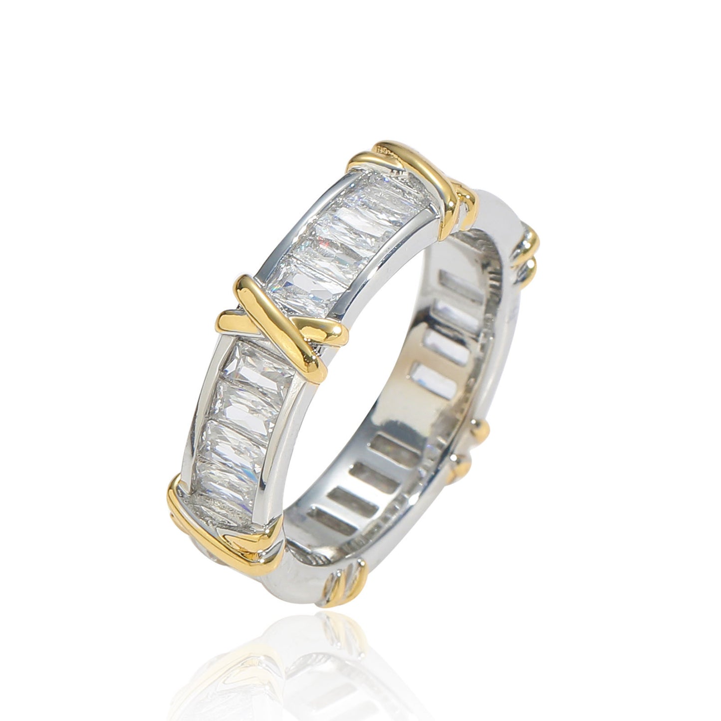 Hip Hop Minimalist Square Cubic Zirconia Ring for Men