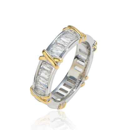 Hip Hop Minimalist Square Cubic Zirconia Ring for Men