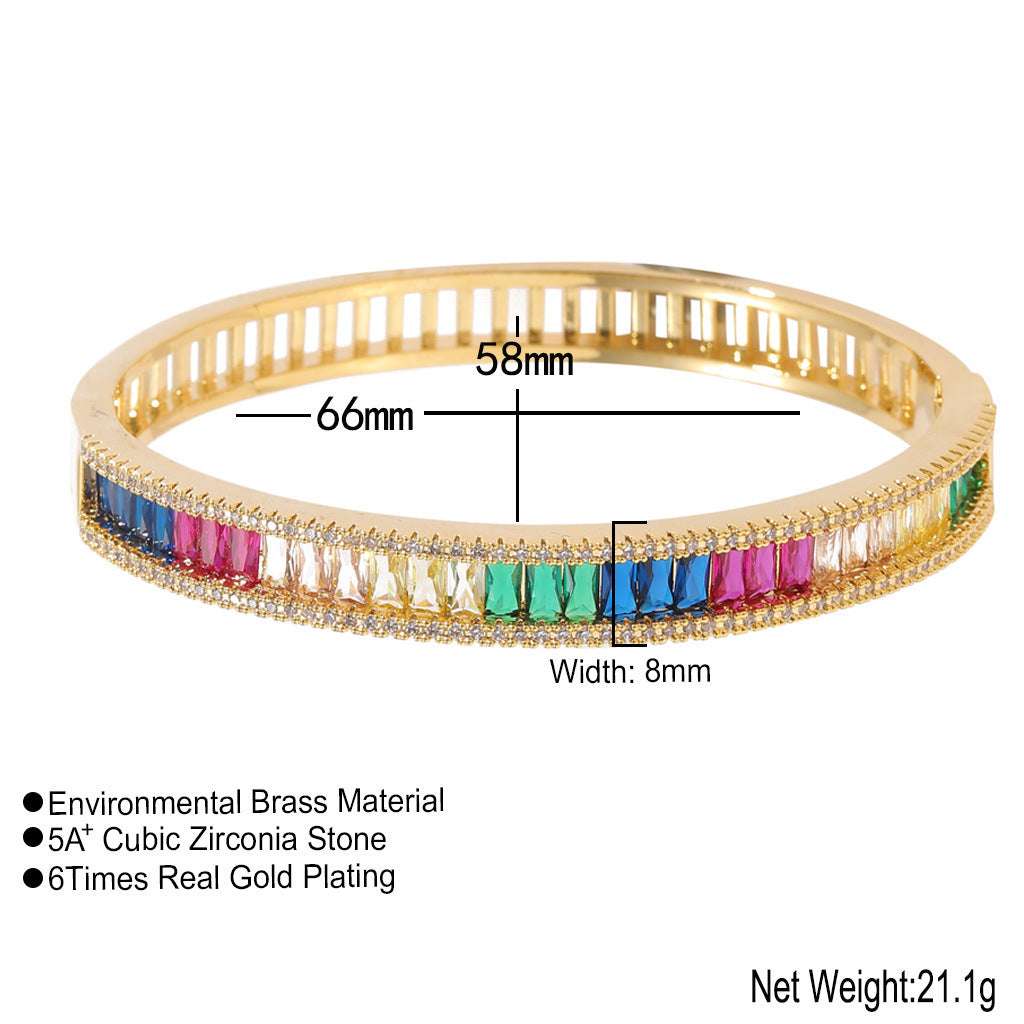 Hip Hop Light Luxury Fashion Cubic Zirconia Bracelet for Men and Women