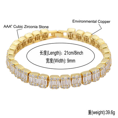 Hip Hop Iced Link Copper Bracelet for Men