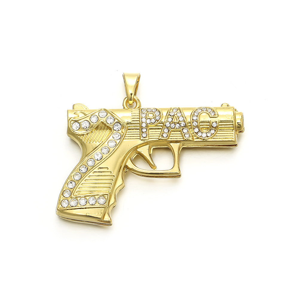 Hip Hop Letter Number Alloy Pendant Necklace for Men and Women