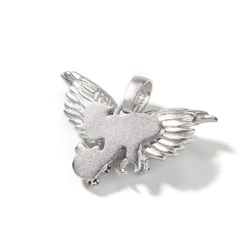 Iced Eagle Pendant Necklace for Men & Women with Cubic Zirconia Hip Hop Statement Chain