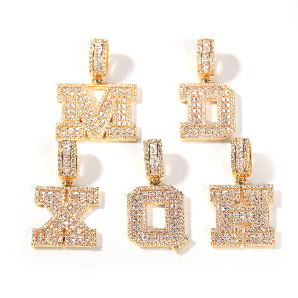 Personalized Initial Letter Pendant Necklace with Cubic Zirconia Twist Chain - Gold, Silver & Rose Gold Alphabet and Number Necklace