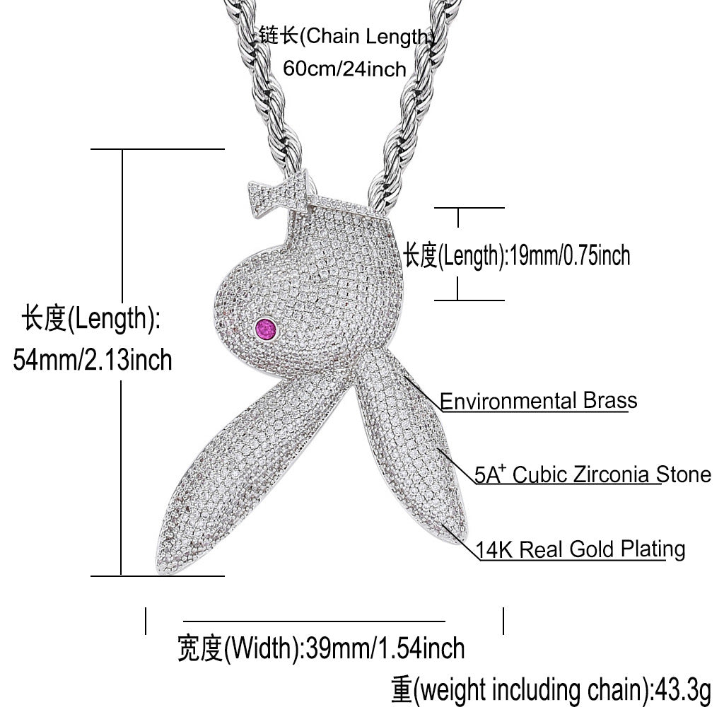 Hip Hop Diamond Shape Cuban Link Cubic Zirconia Necklace for Men and Women