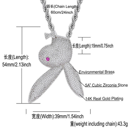 Hip Hop Diamond Shape Cuban Link Cubic Zirconia Necklace for Men and Women