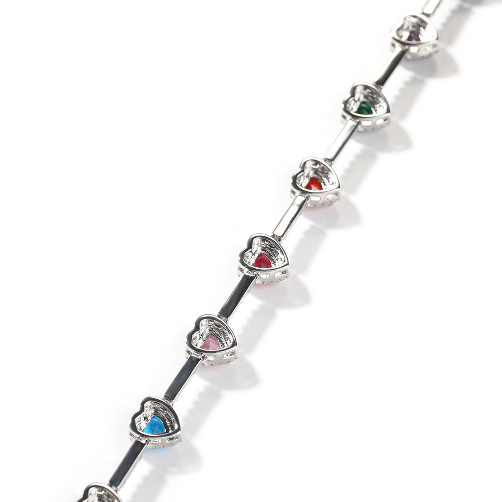 Heart Chain Bracelet and Necklace Set for Couples – Gold Plated or Silver Plated Statement Jewelry product image