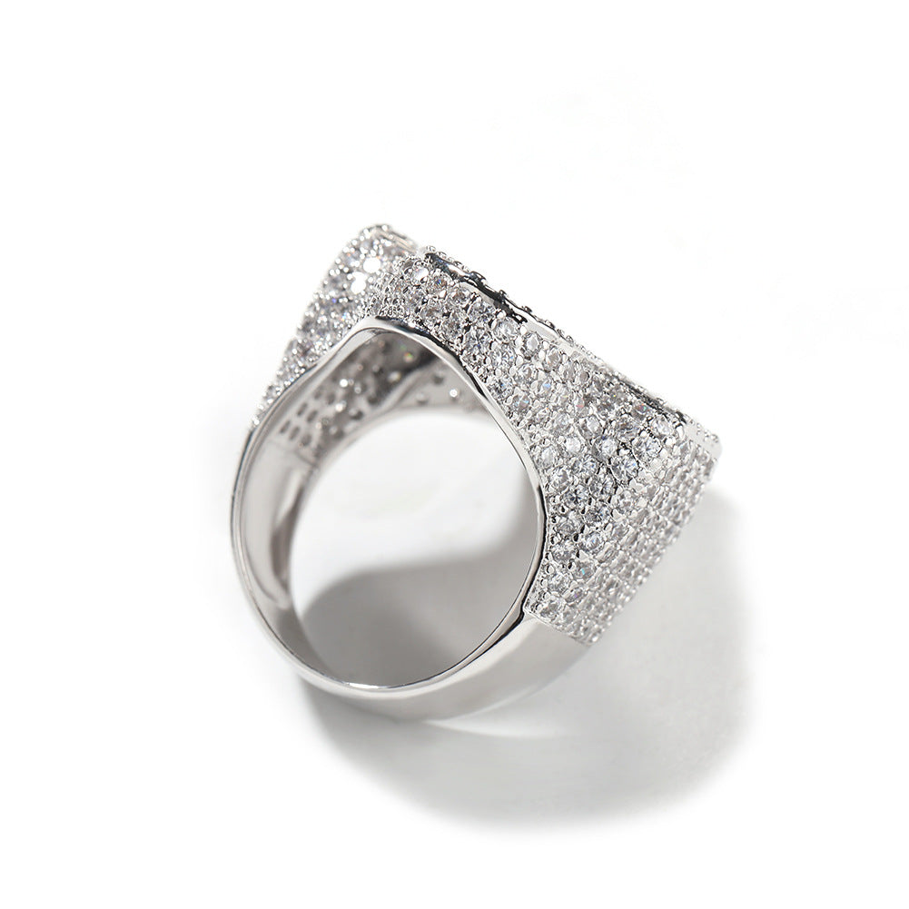 Men’s Cross Statement Ring with Cubic Zirconia - Gold Plated or Silver Plated Hip Hop Fashion Ring
