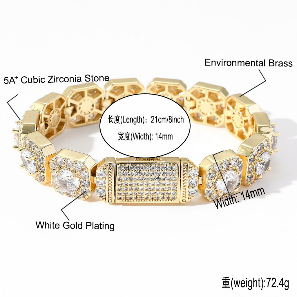 Iced Link Cubic Zirconia Bracelet for Men