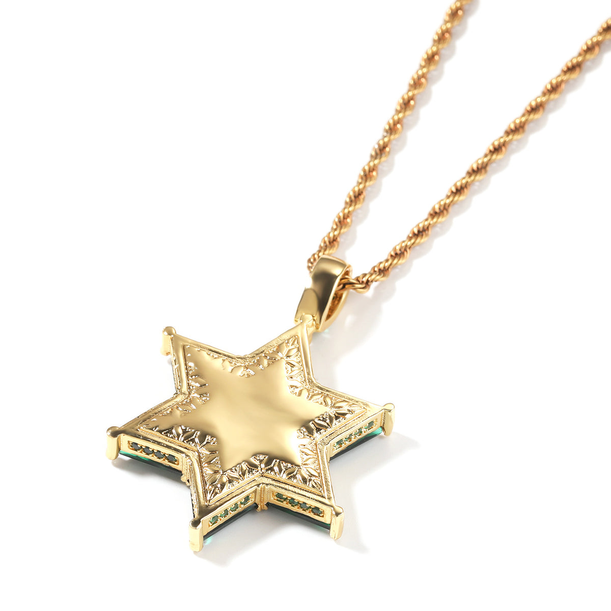 Back view of six-point star cubic zirconia pendant product image