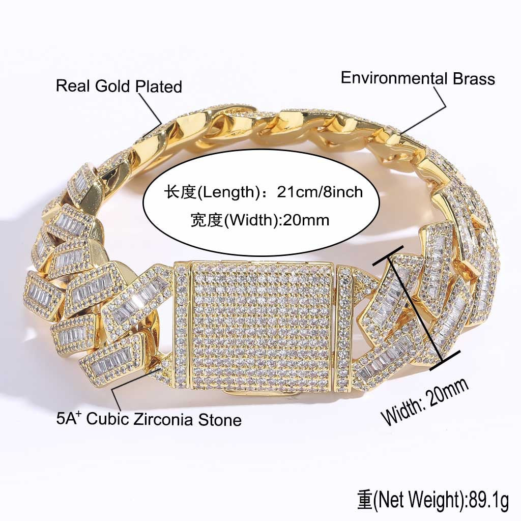 Hip Hop Cuban Link Cubic Zirconia Necklace for Men