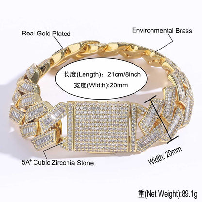 Hip Hop Cuban Link Cubic Zirconia Necklace for Men