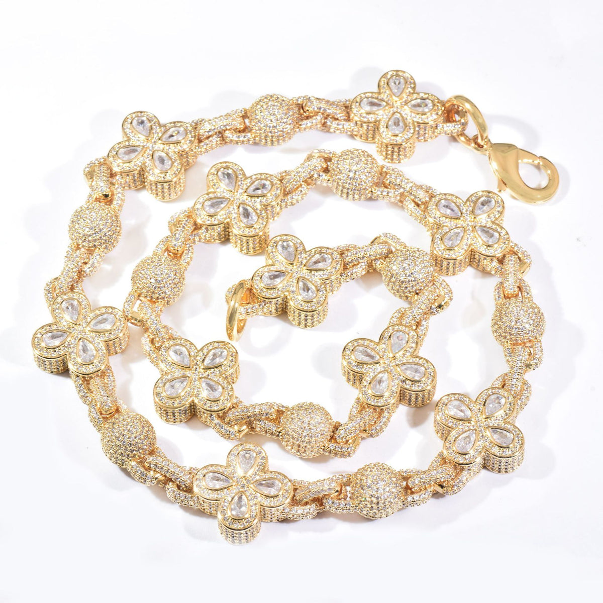 Unisex Iced Out Flower Statement Necklace product image