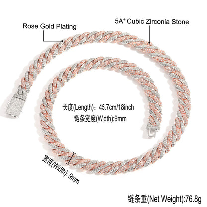 Hip Hop Cuban Link Cubic Zirconia Necklace for Men
