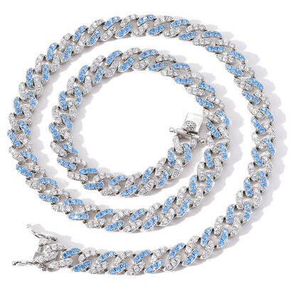 Hip Hop Minimalist Cuban Link Cubic Zirconia Necklace for Men and Women