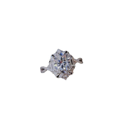Oval Moissanite Halo Ring 2 Carat Engagement Ring for Women