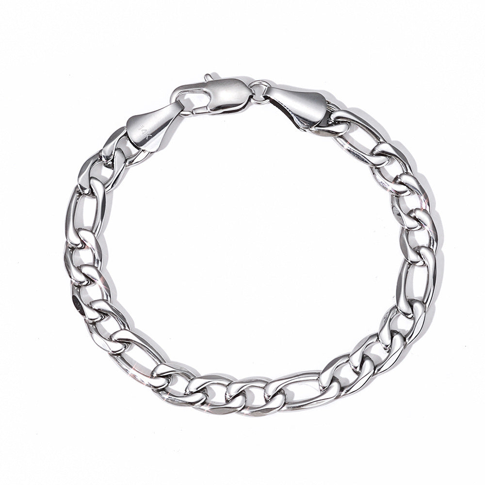 2.5-10 mm Polished Figaro Link Stainless steel Bracelet - CHA143 product image