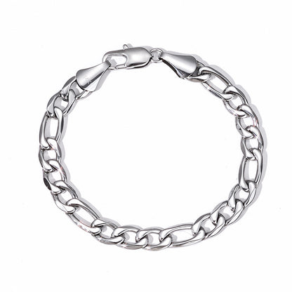 2.5-10 mm Polished Figaro Link Stainless steel Bracelet - CHA143