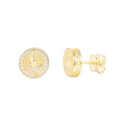 925 Silver Moissanite Round Stud Earrings for Women and Men