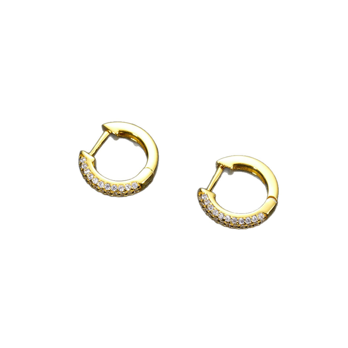 Unisex Silver Tone Round Hoop Earrings with Moissanite Accent Stones product image