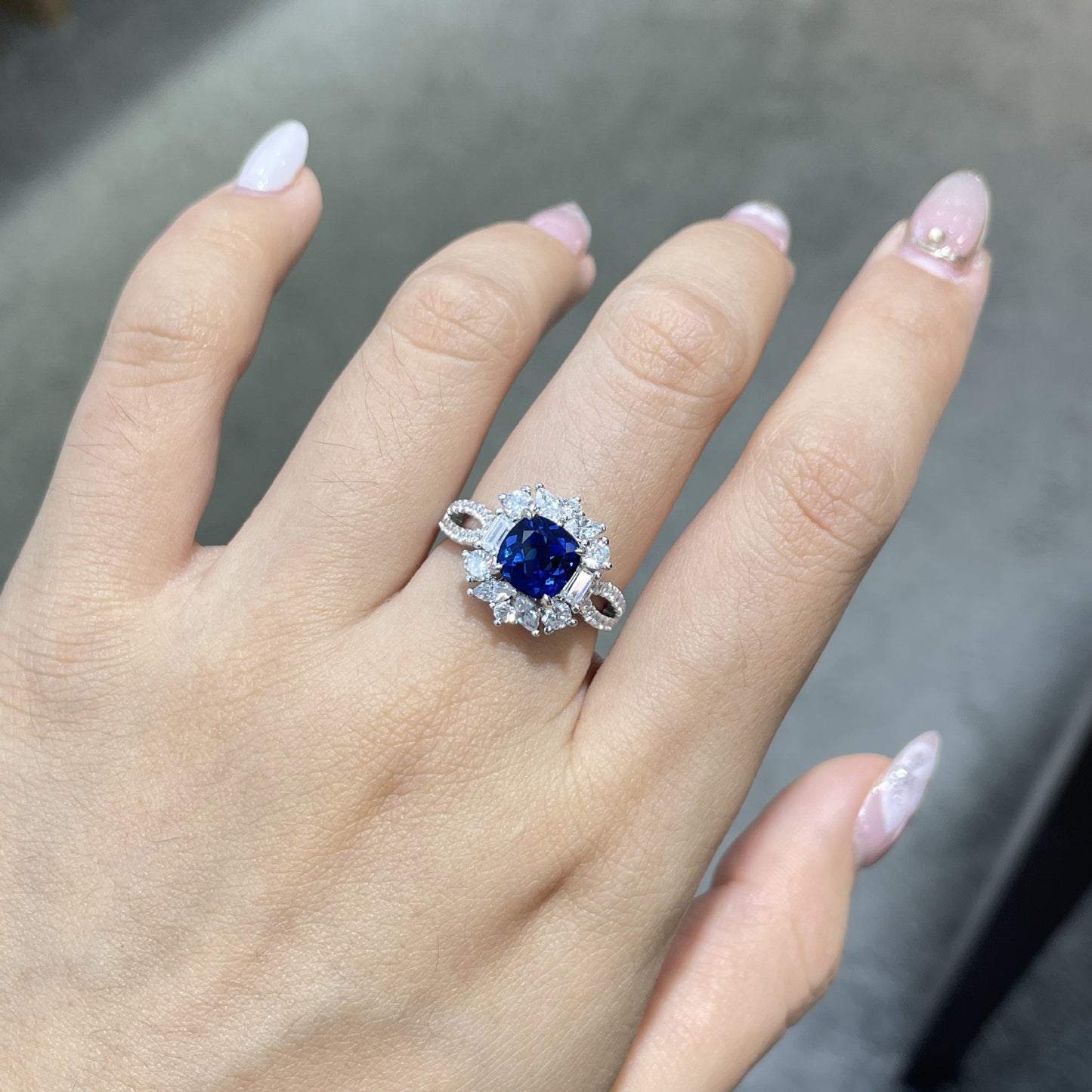 Royal Blue Sapphire-Style Jewelry Set | Ring, Necklace & Earrings product image