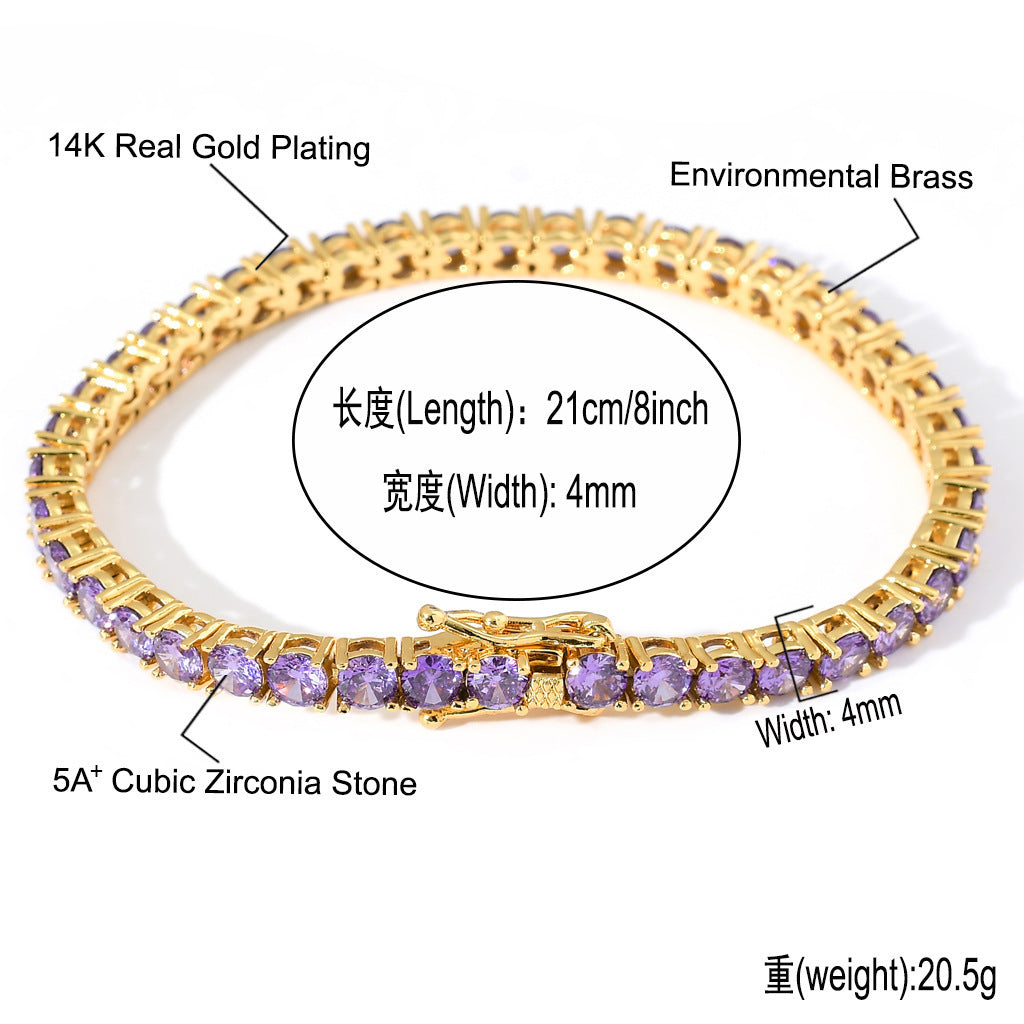 Hip Hop Fashion Cubic Zirconia Bracelet for Men and Women