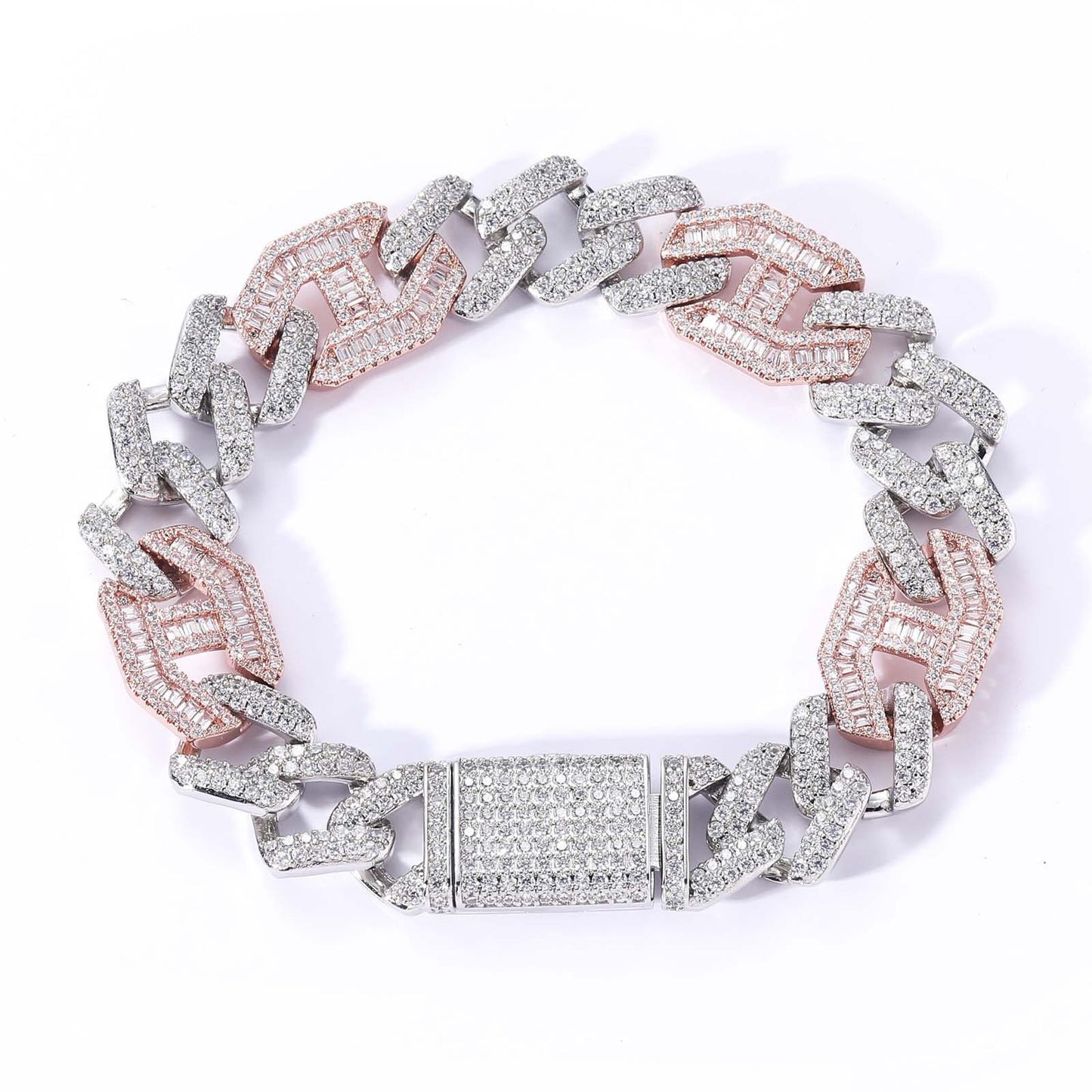 Cuban Link Bubble Cubic Zirconia Necklace for Men