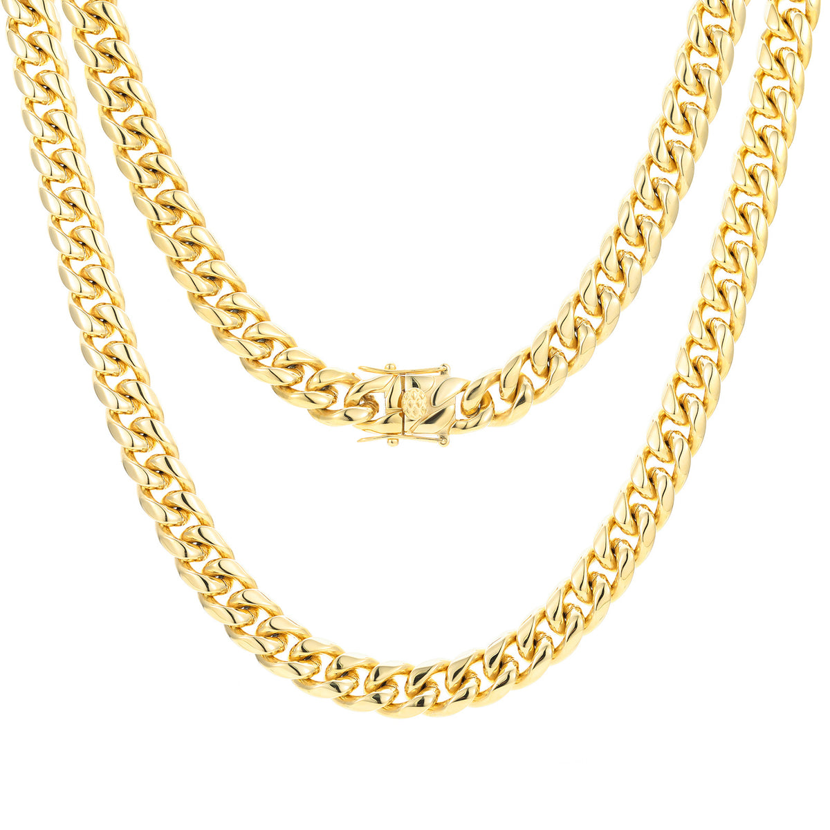 Unisex Cuban Link Chain Necklace in Titanium Steel, Gold or Steel Tone Hip Hop Statement Chain product image