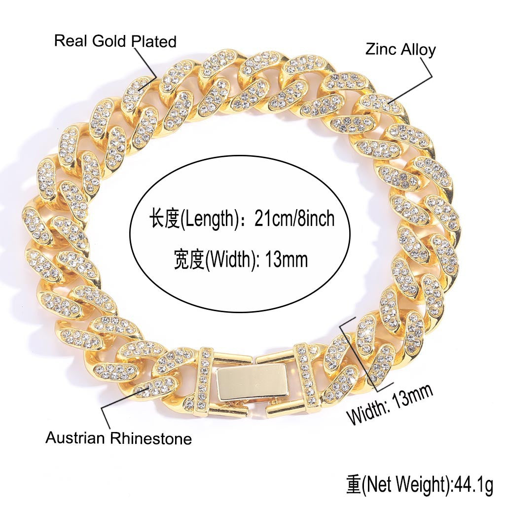 Hip Hop Cuban Link Alloy Jewelry Piece for Men