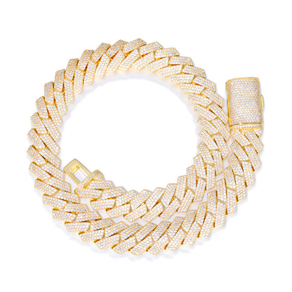 Iced Out Cuban Link Bracelet, Zircon Pavé Hip Hop Chain Bracelet, Unisex