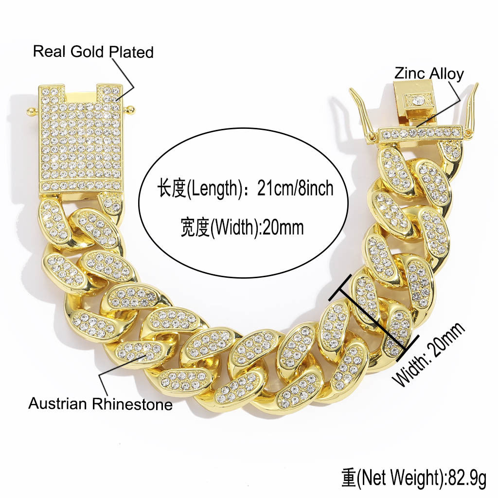 Hip Hop Cuban Link Alloy Necklace for Men