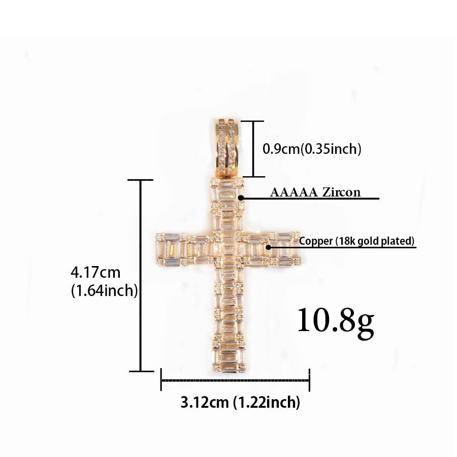 Iced Cross Pendant Necklace