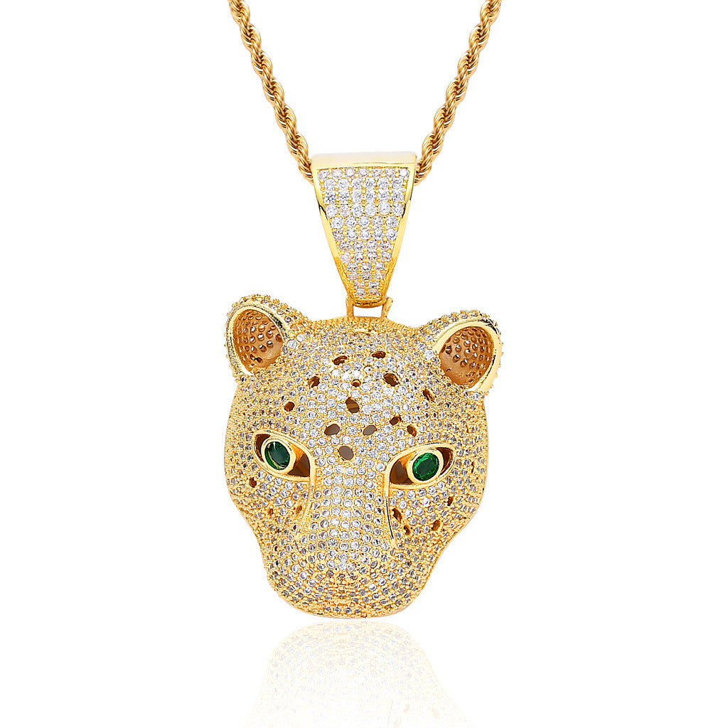 Hip Hop Panther Copper Pendant Necklace for Men and Women