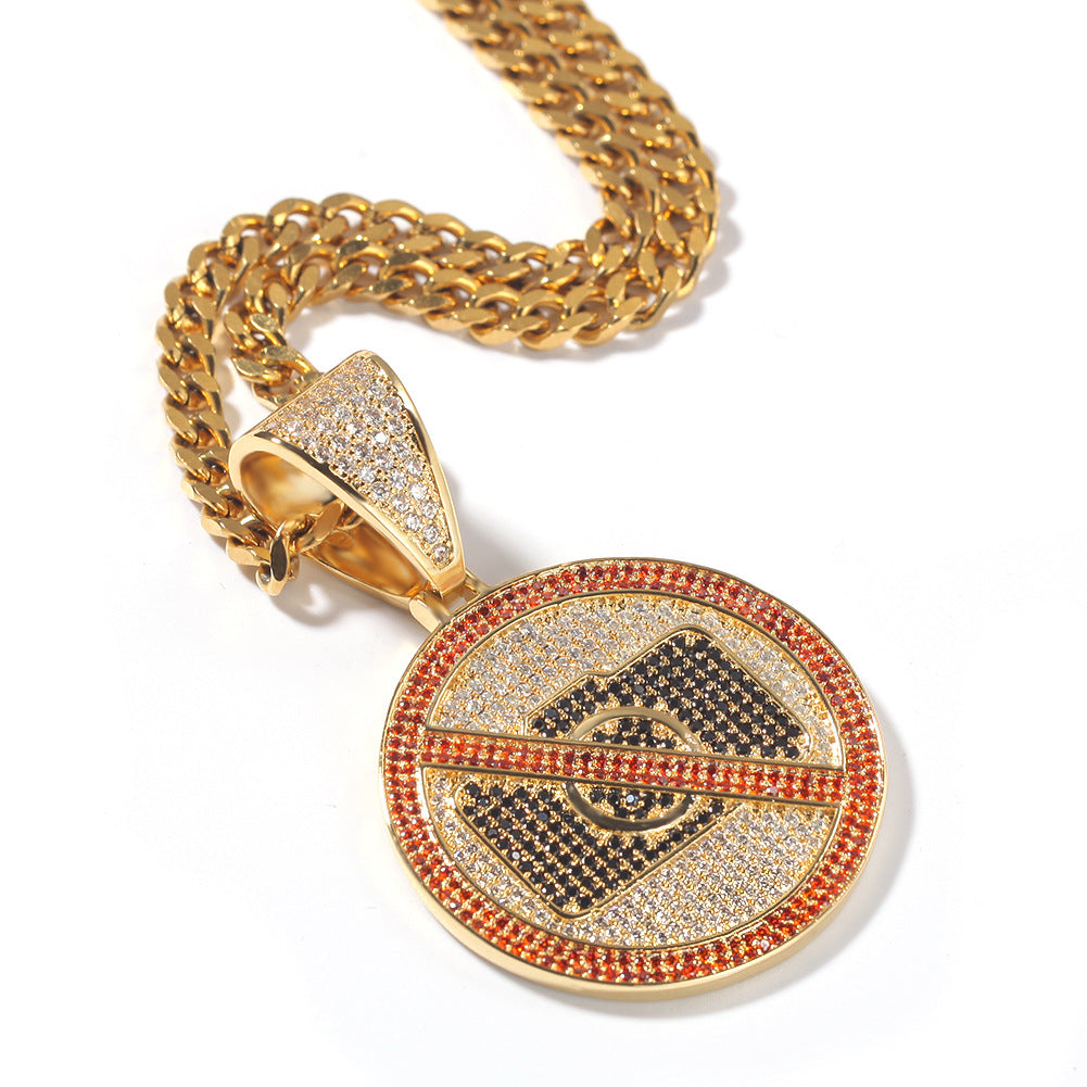 Iced Camera Pendant Necklace with 5mm Cuban Chain - Stainless Steel Gold or Silver Statement Chain for Women & Men product image