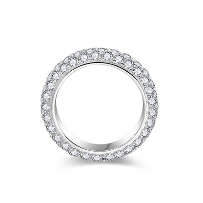 Pavé Moissanite Ring, S925 Sterling Silver Matching Couple Band