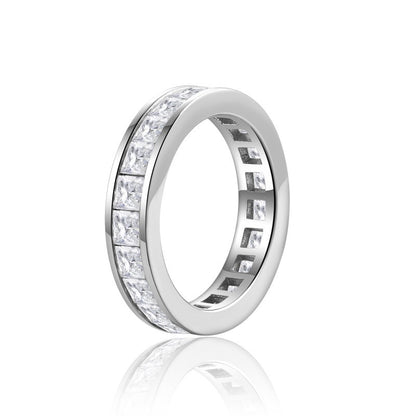 Princess Cut Moissanite Ring, S925 18K Gold-Plated Unisex Wedding Promise Ring