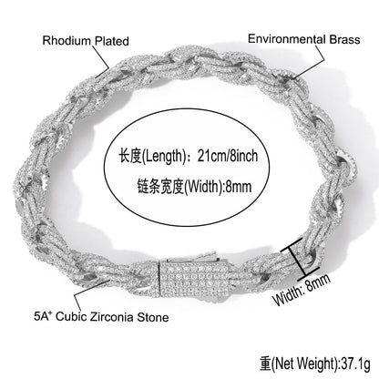 Hip Hop Minimalist Fashion Cubic Zirconia Bracelet for Men