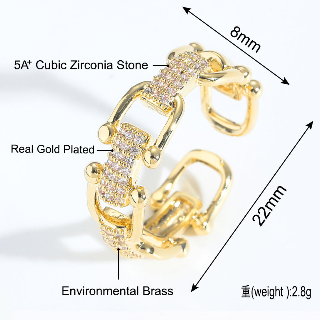 Light Luxury Fashion Cubic Zirconia Ring for Men