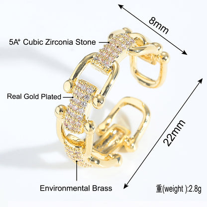 Light Luxury Fashion Cubic Zirconia Ring for Men